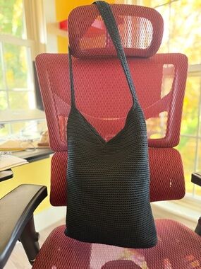 The Sak Black Knit Messenger Shoulder Bag